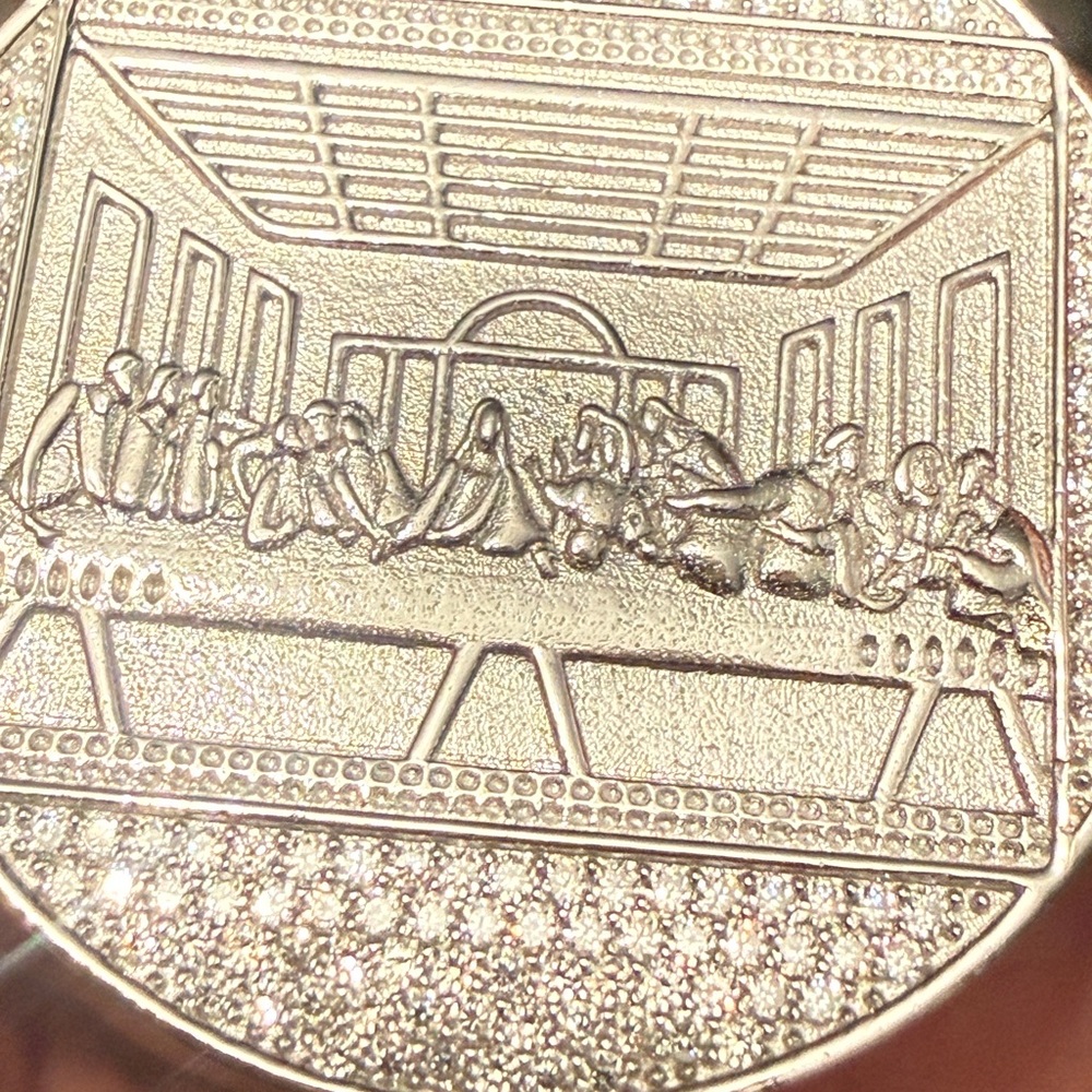 925 Silver Pendant with Last Supper Design - Picture 2 of 6